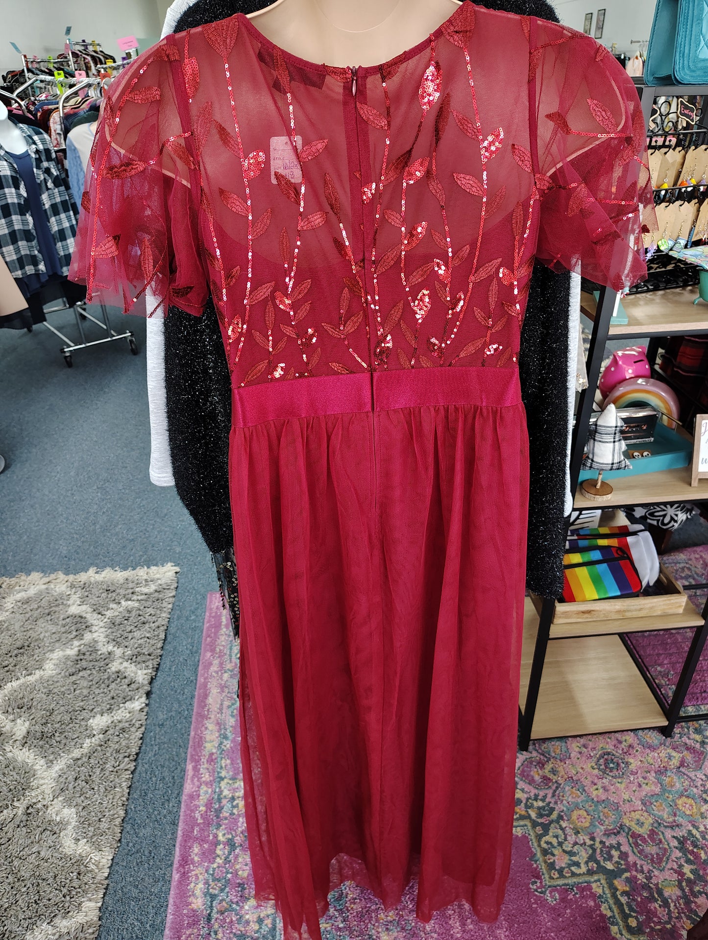 Ever Pretty maroon party cocktail maxi dress size 18 2x