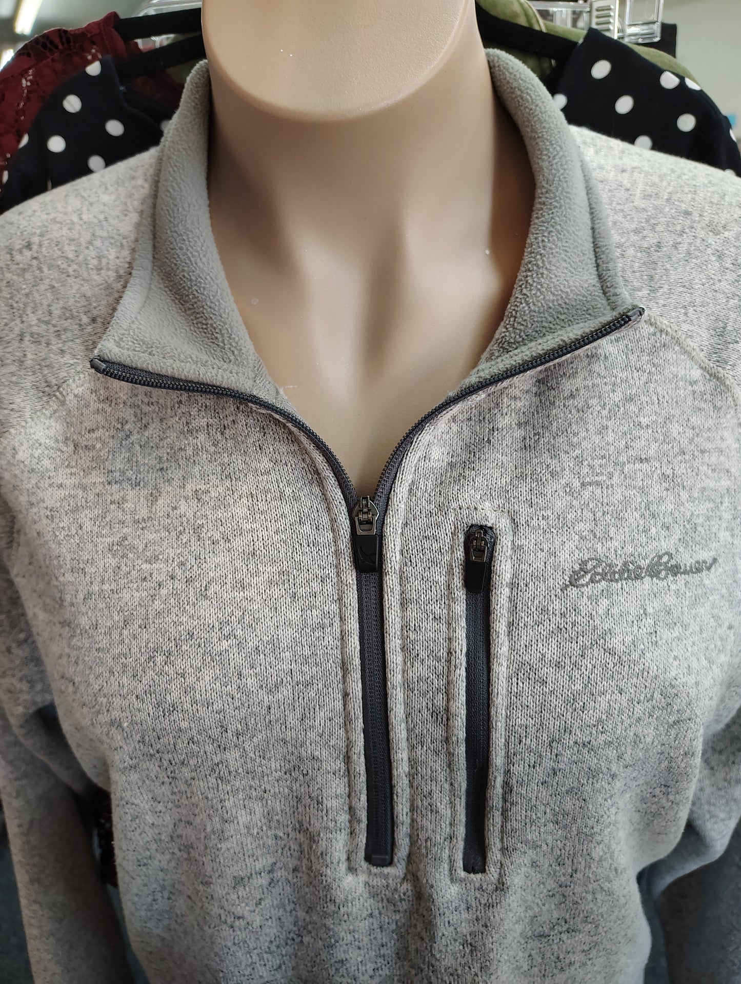 Eddie Bauer gray fleece half zip sweatshirt size xl