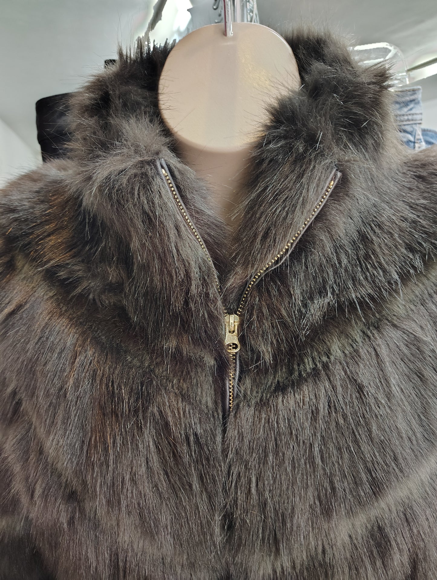 Donna Salyers Fabulous Furs brown faux fur coat size XL