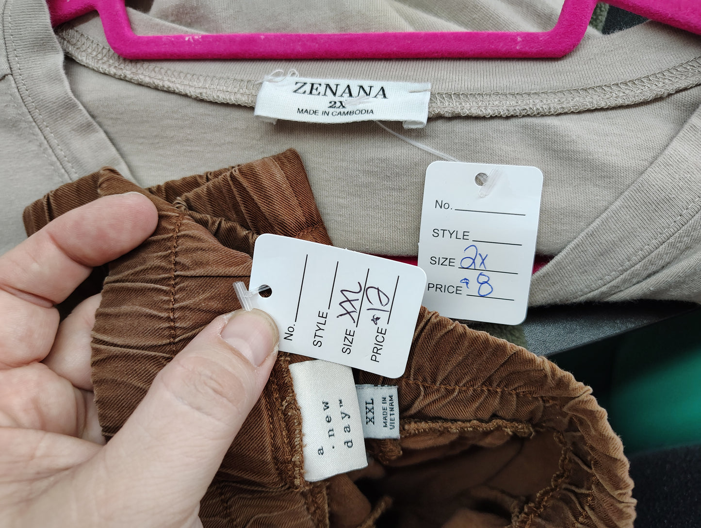 A new day brown pull on tapered leg pants size xxl