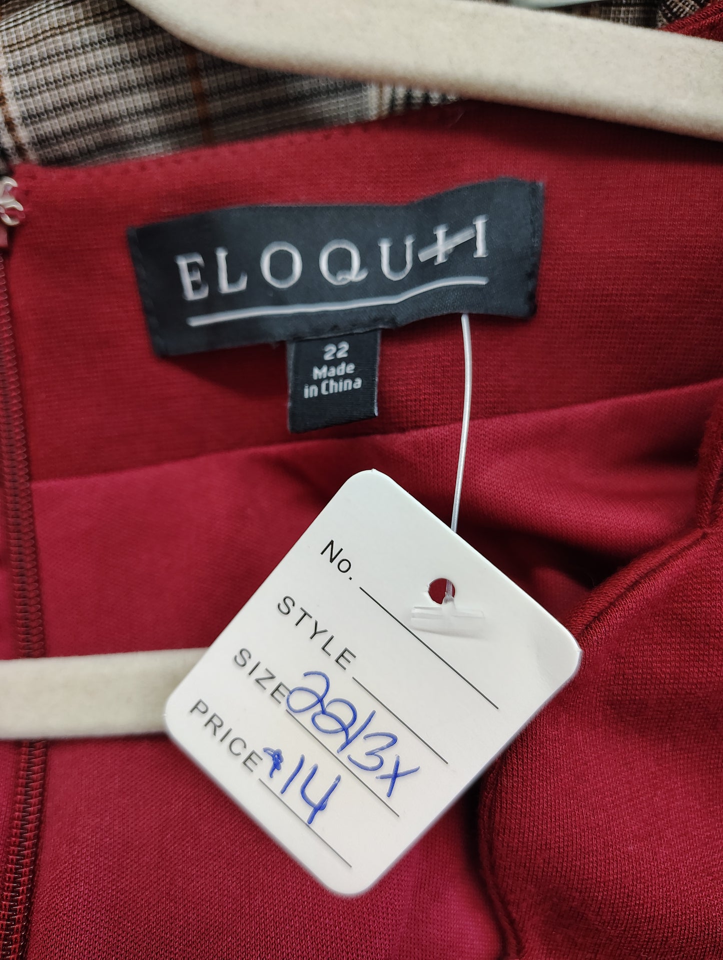 Eloquii red peplum top dressy size 22 3x