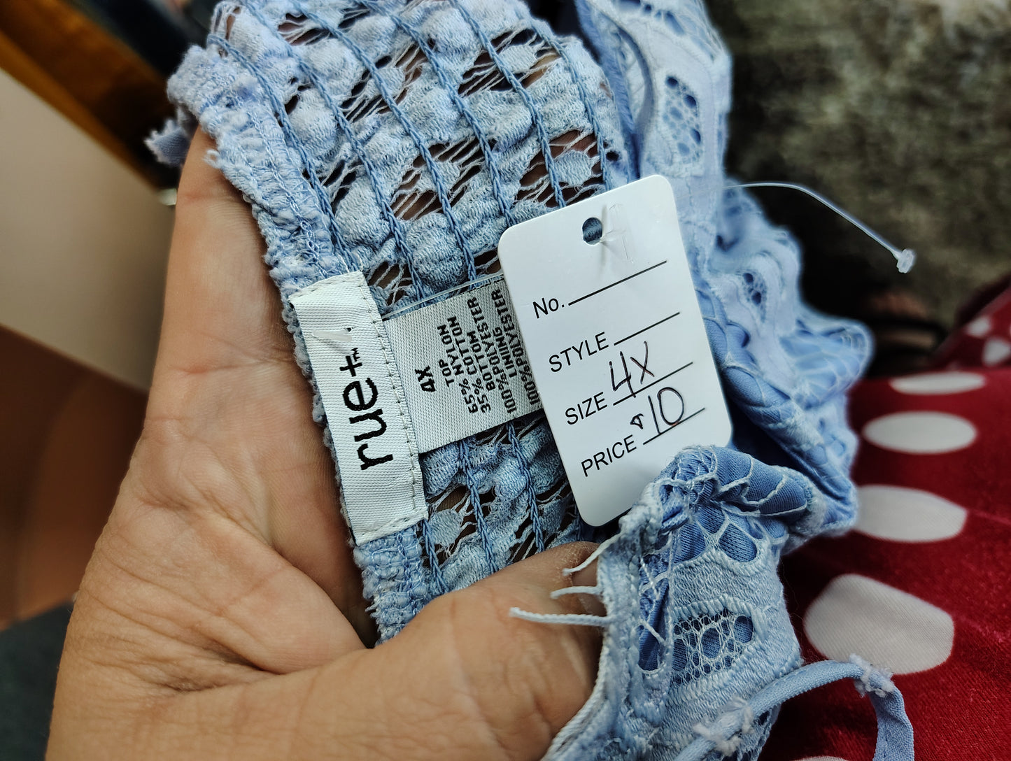 Rue Plus periwinkle lace babydoll mini dress size 3x