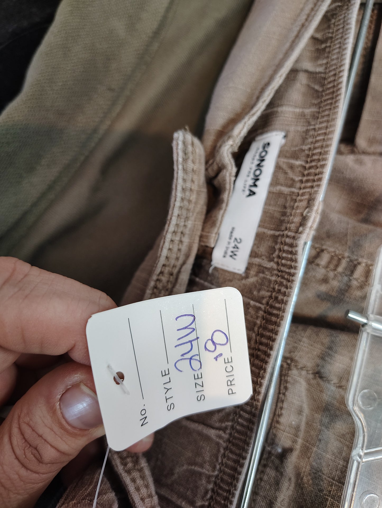 Sonoma brown chino tapered pants size 24w