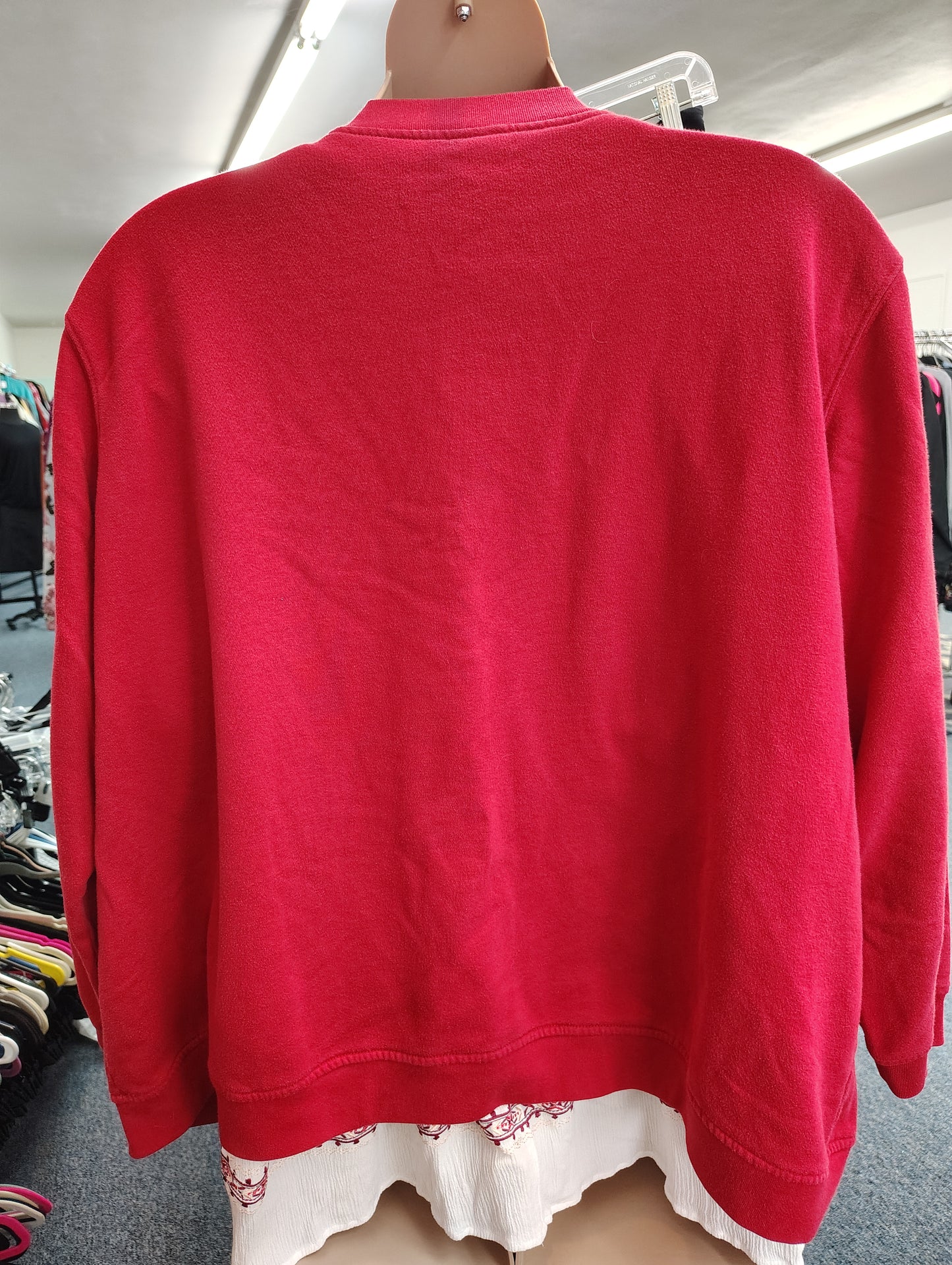 Blair red button front knit bomber jacket size 3x
