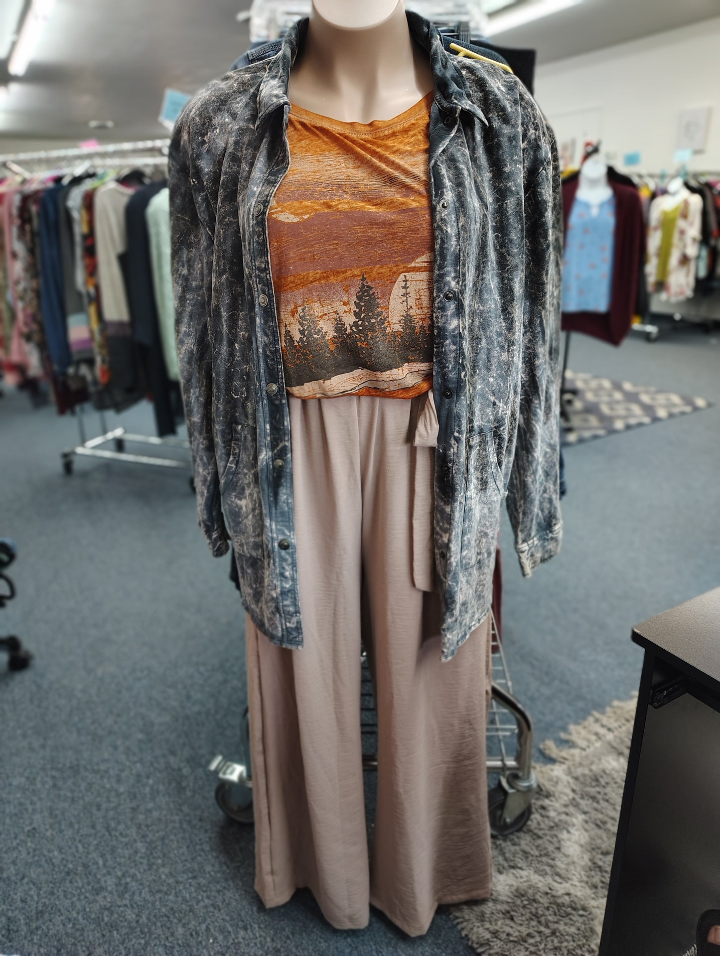 Maurices orange burnout sunset tee size 3x