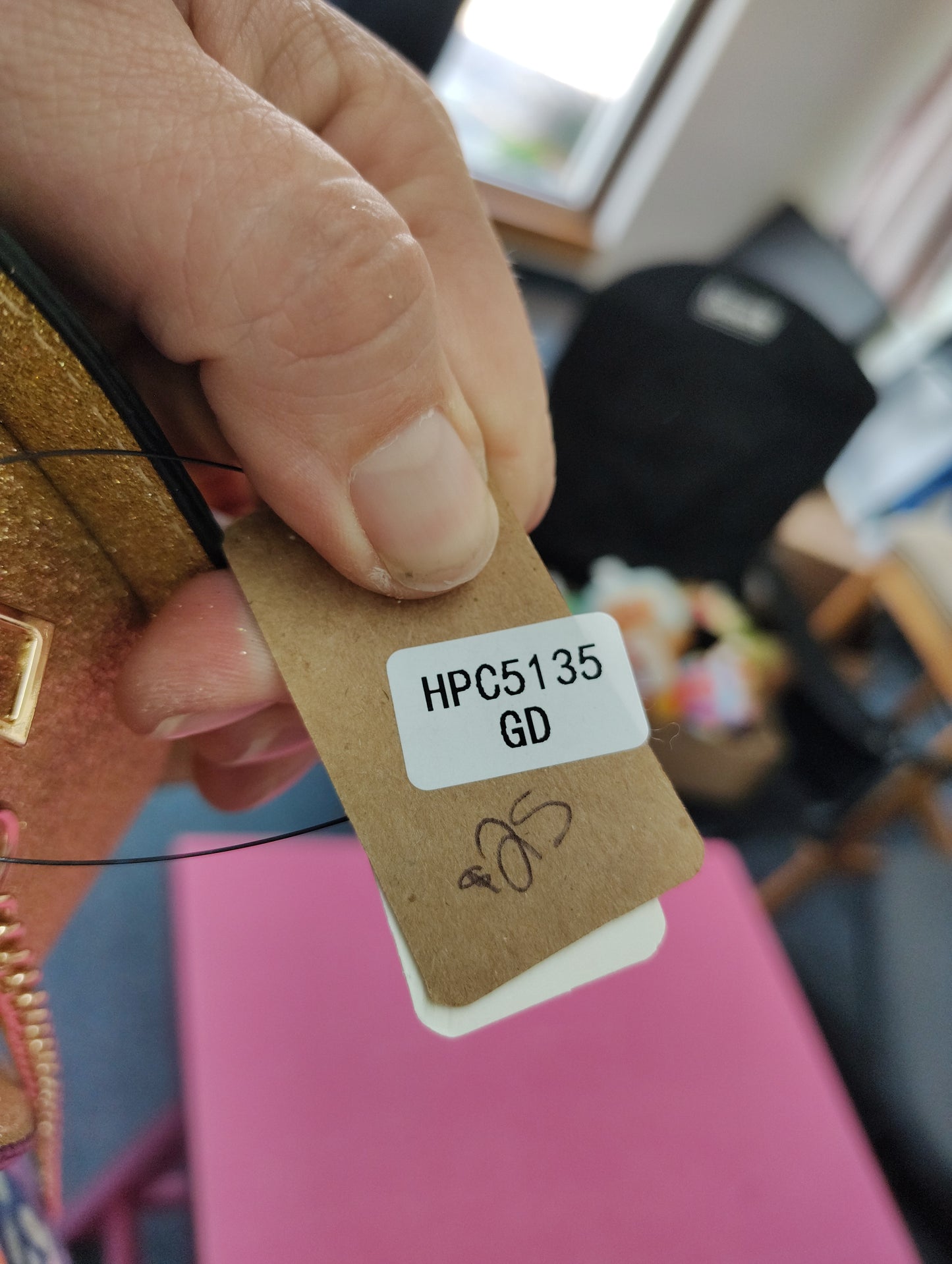 Glitter gold heart bag with chain strap new