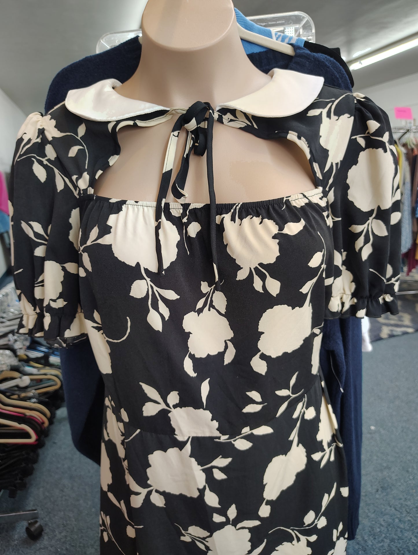 Wednesday inspired floral maxi dress with collar 2x