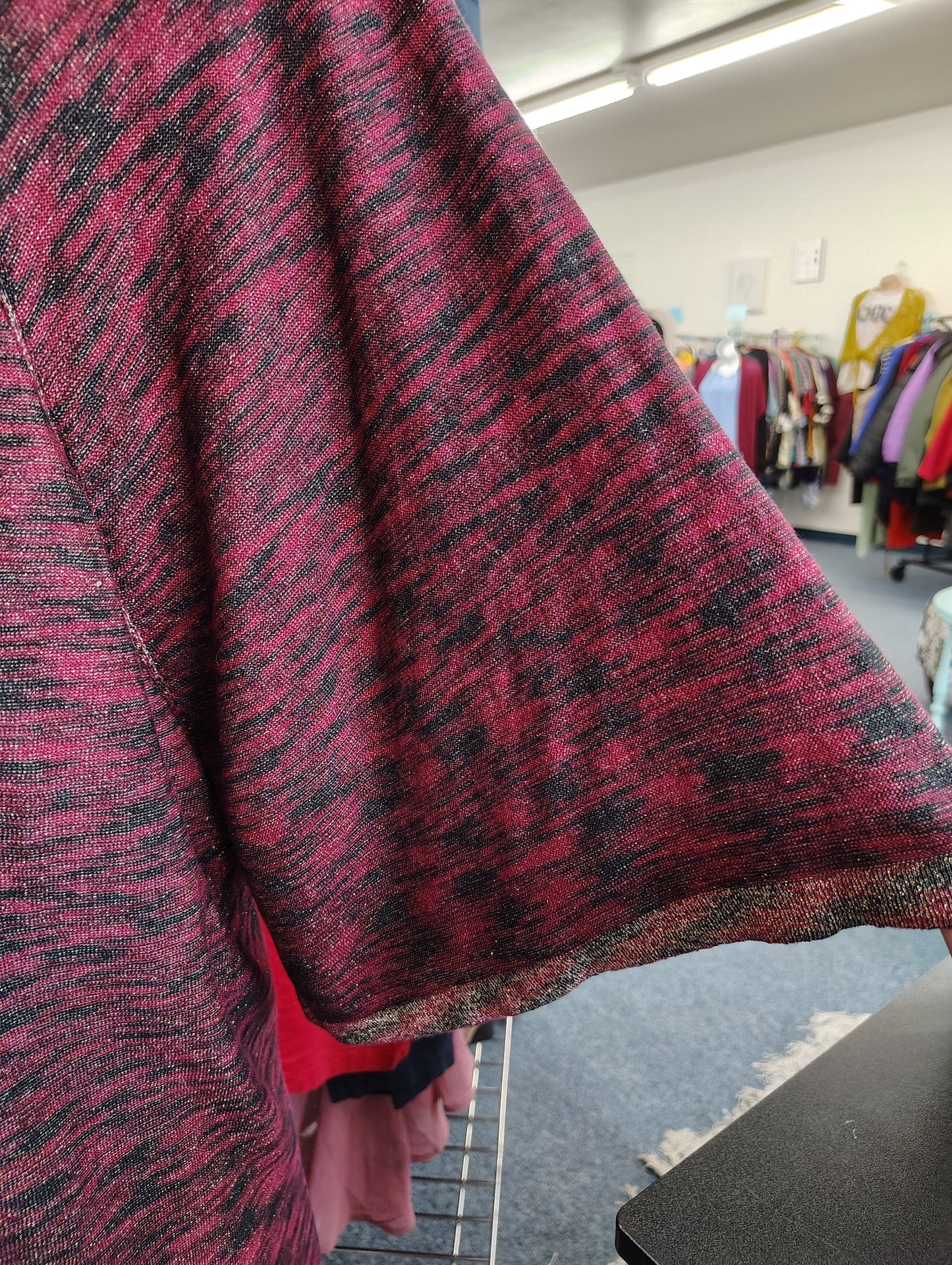 Catherines glitter red and black cowl neck top size 5x