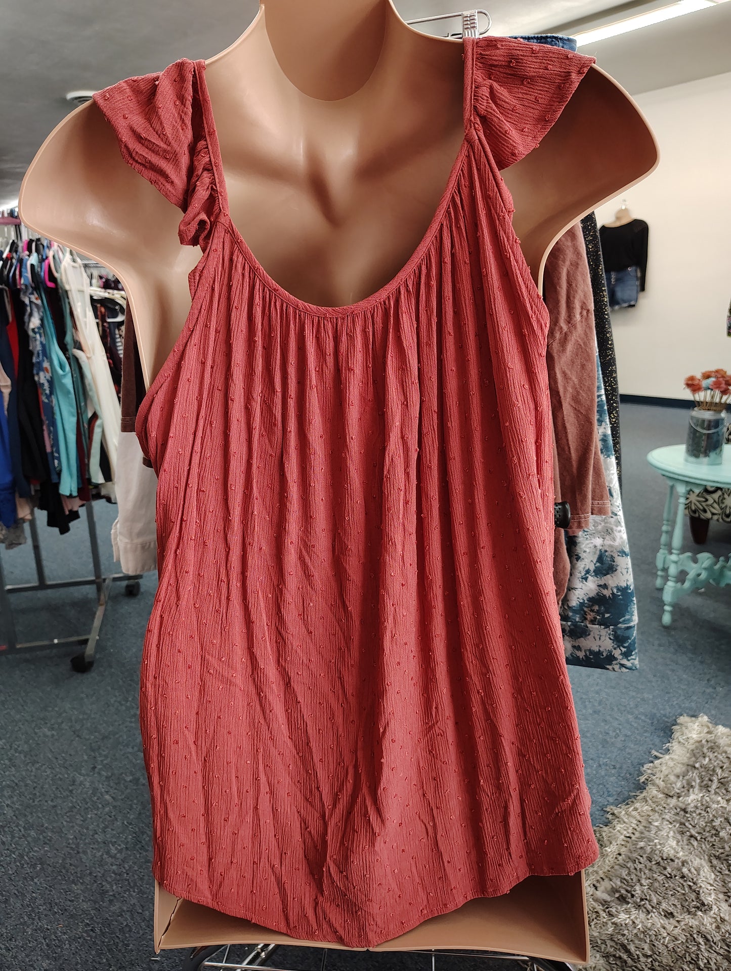 Maurices crochet raises dot sleeveless top 3x