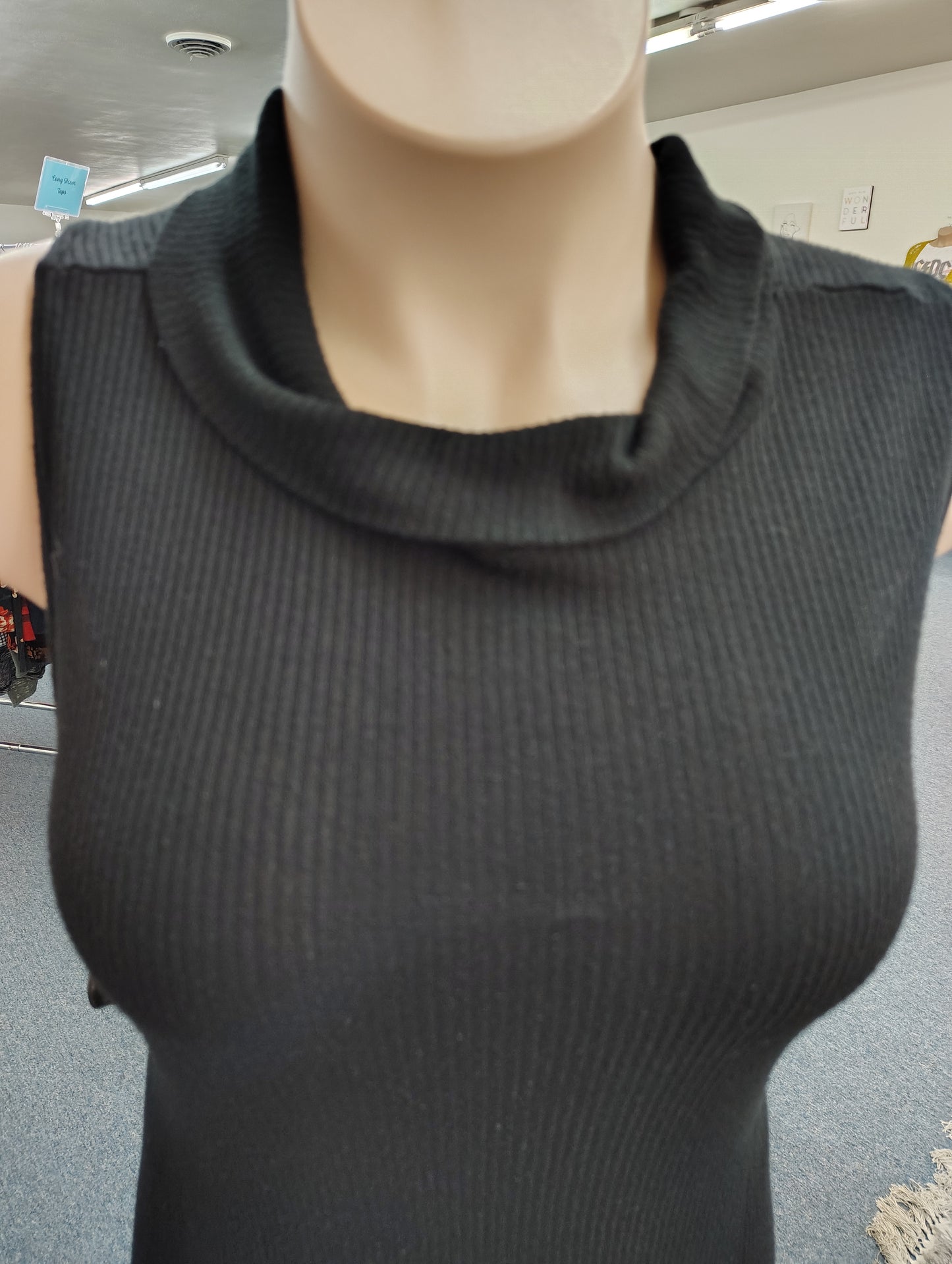 Torrid black ribbed mock neck sleeveless top size 5x