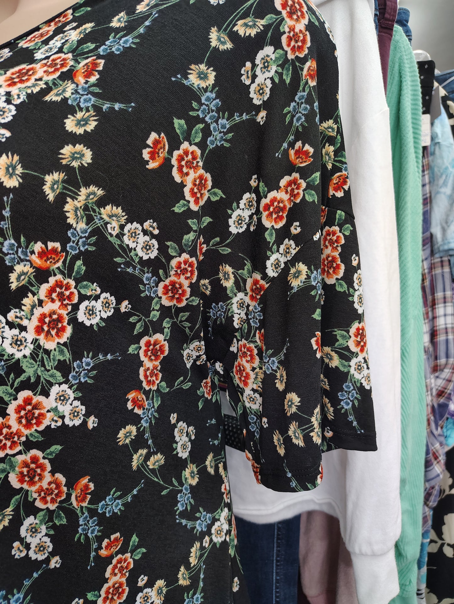 Blumin floral tunic top black size 1x