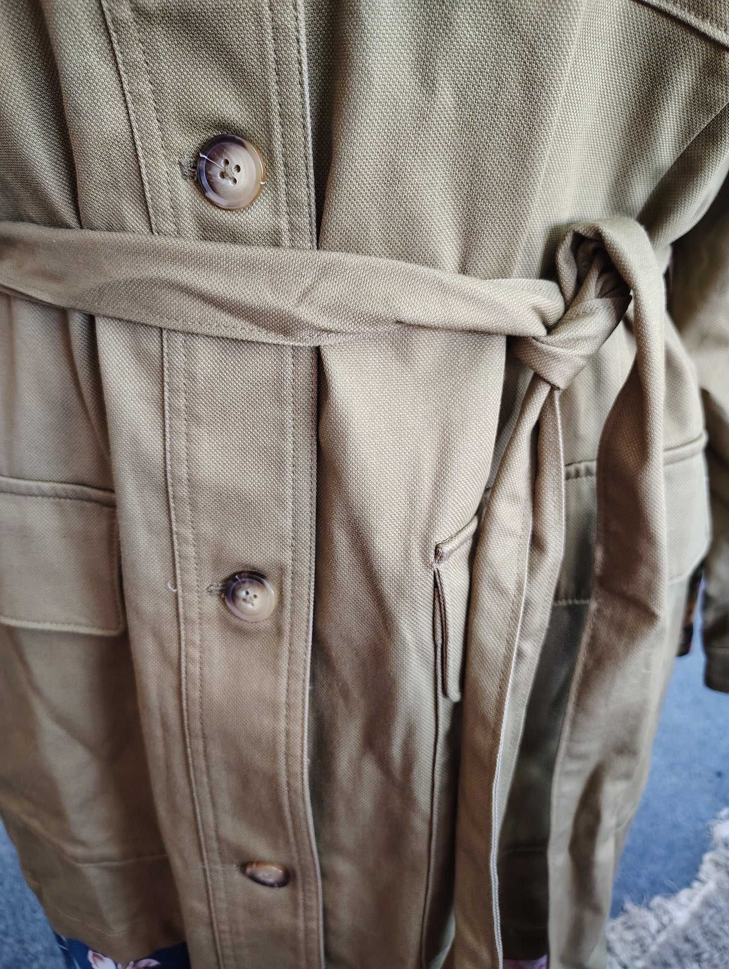 Lane Bryant NWOT green belted utility canvas jacket size 22 3x