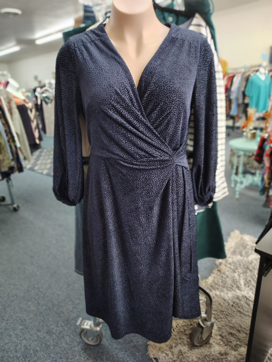 Lane Bryant velvet animal print faux wrap dress size 14
