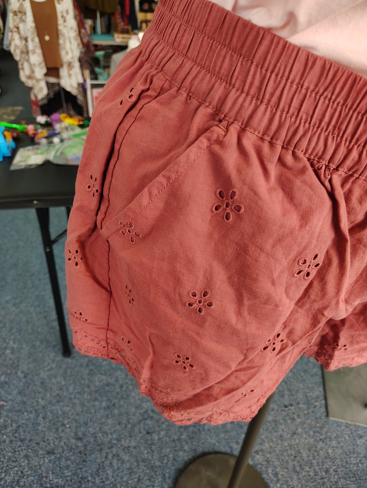 Maurices pull on eyelet shorts salmon colored size XL