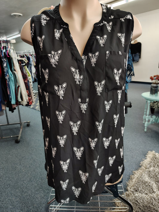 Torrid Harper black sleeveless dog dressy top 5x