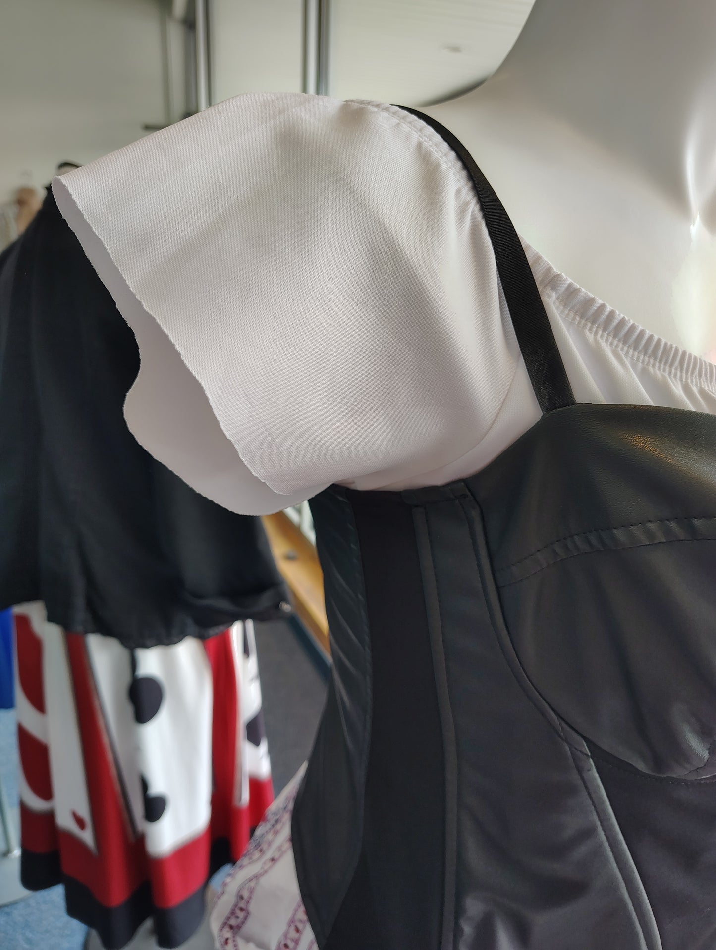 White bubble skirt ruffle sleeve dress aline size 1x