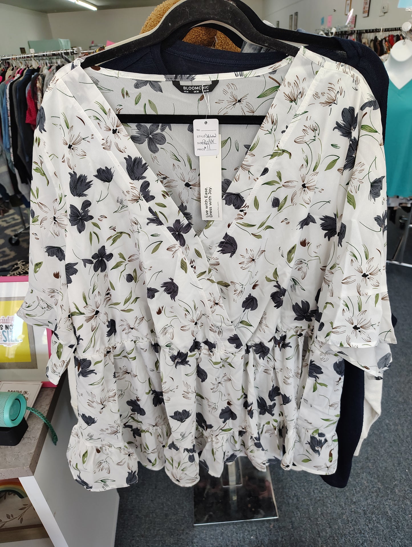 Bloomchic NWT babydoll floral top size 26 4x