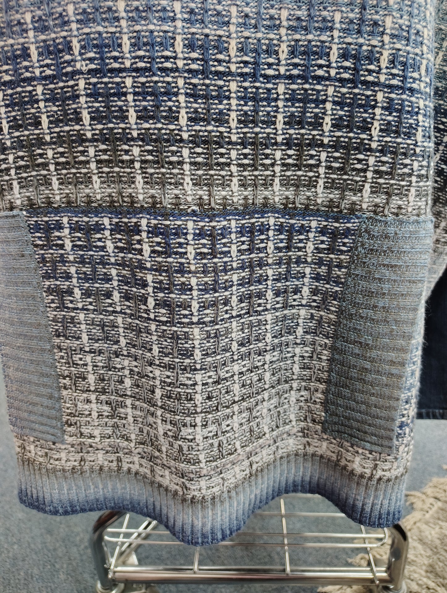 Striped short sleeve turtleneck sweater cape one size