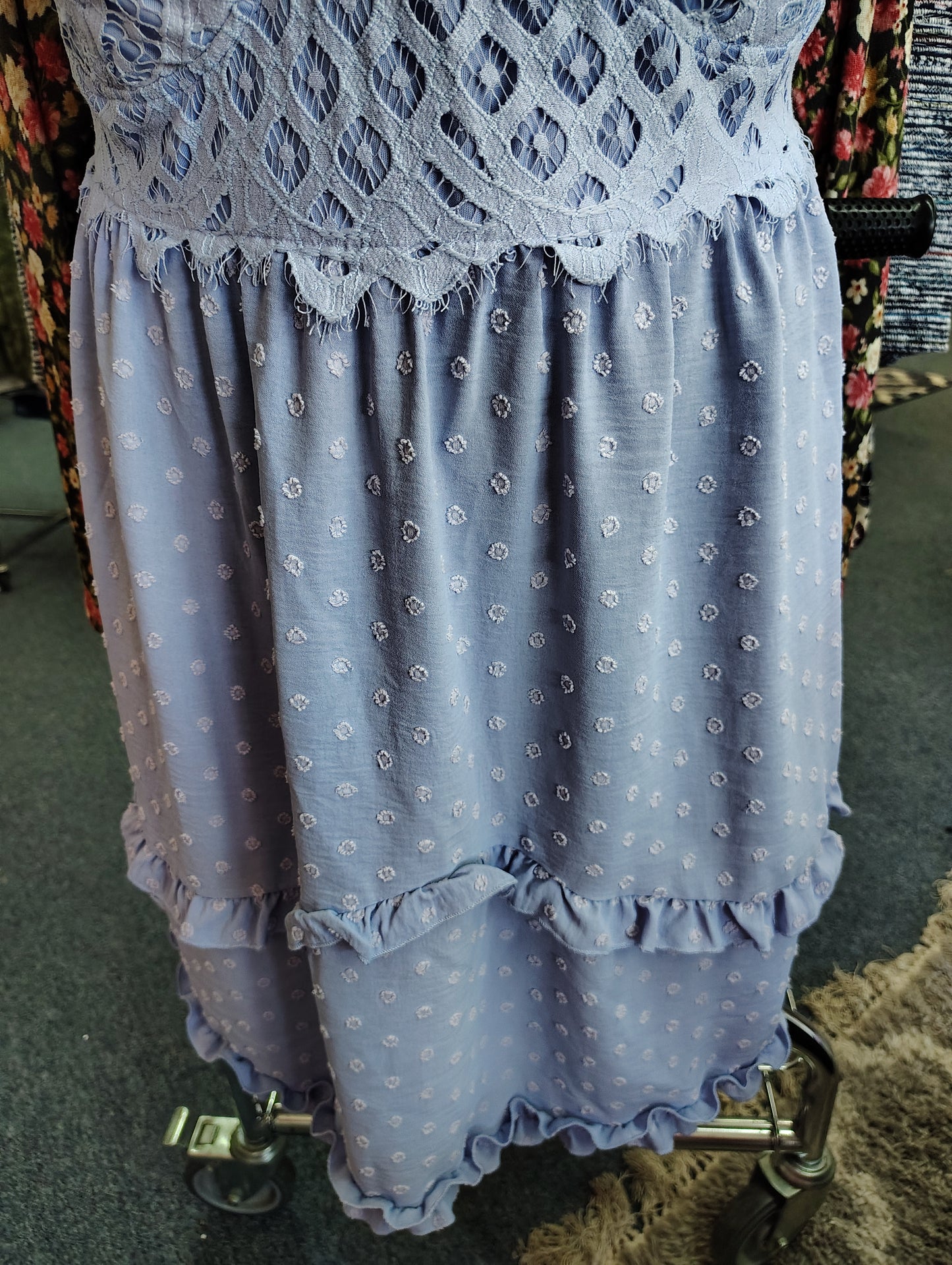 Rue Plus periwinkle lace babydoll mini dress size 3x