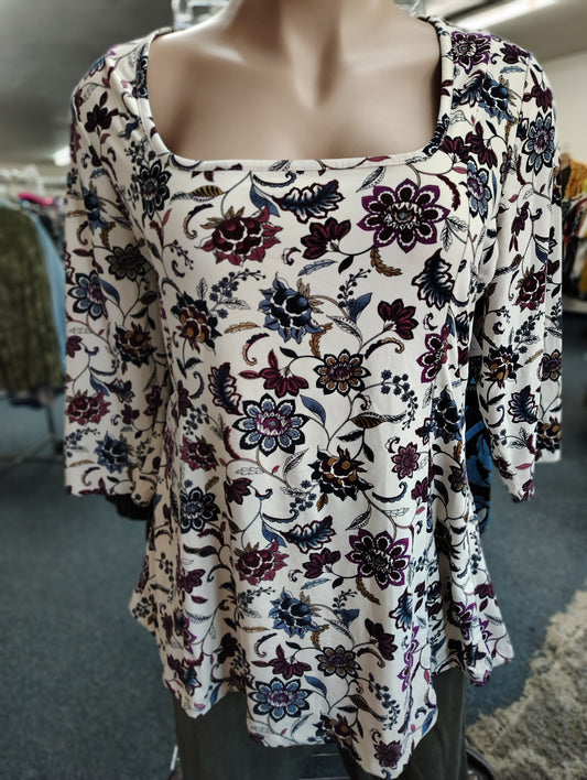 Lane Bryant floral soft top size 4x flared