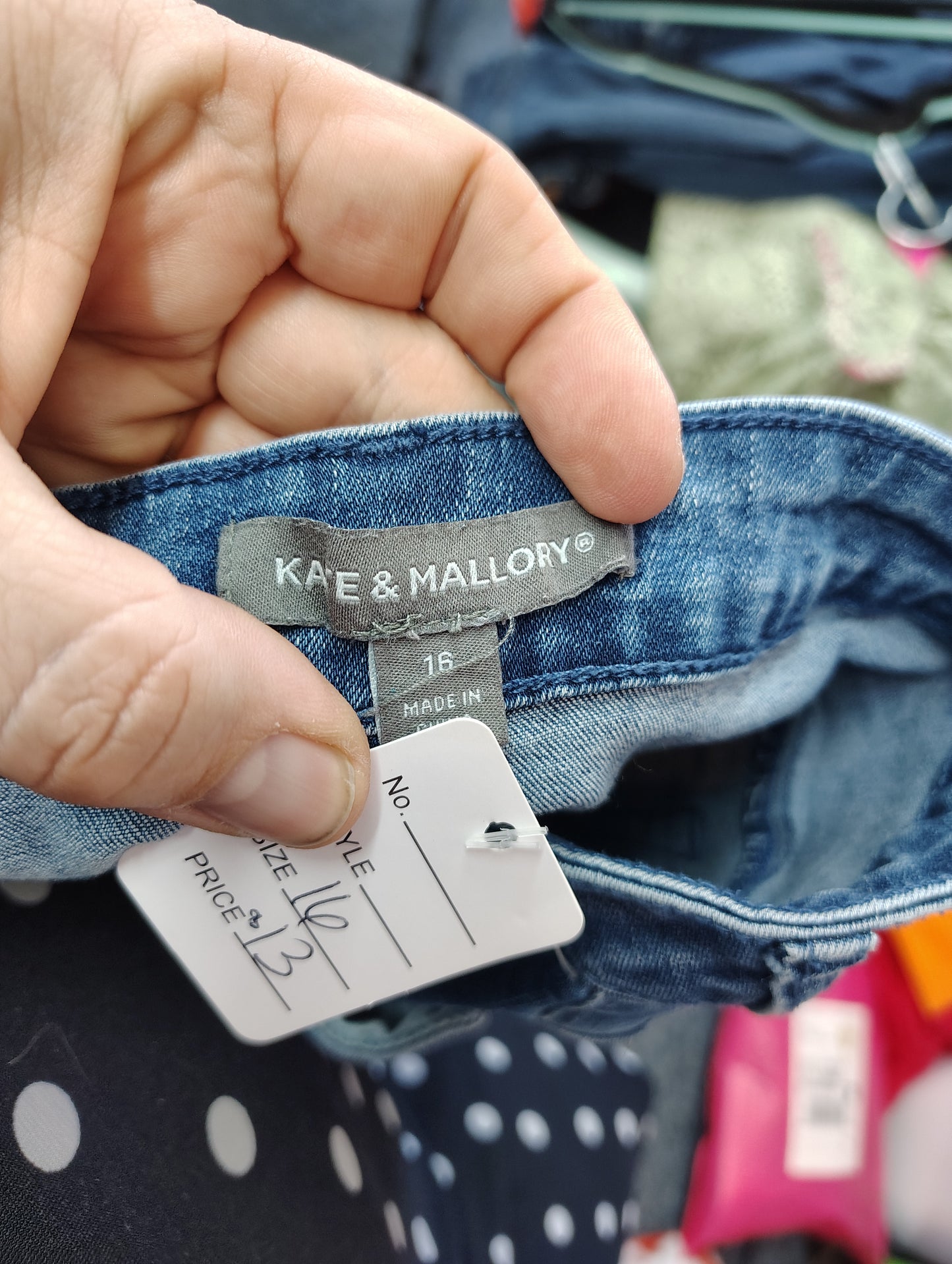 Kate & Mallory cropped embroidered jeans size 16