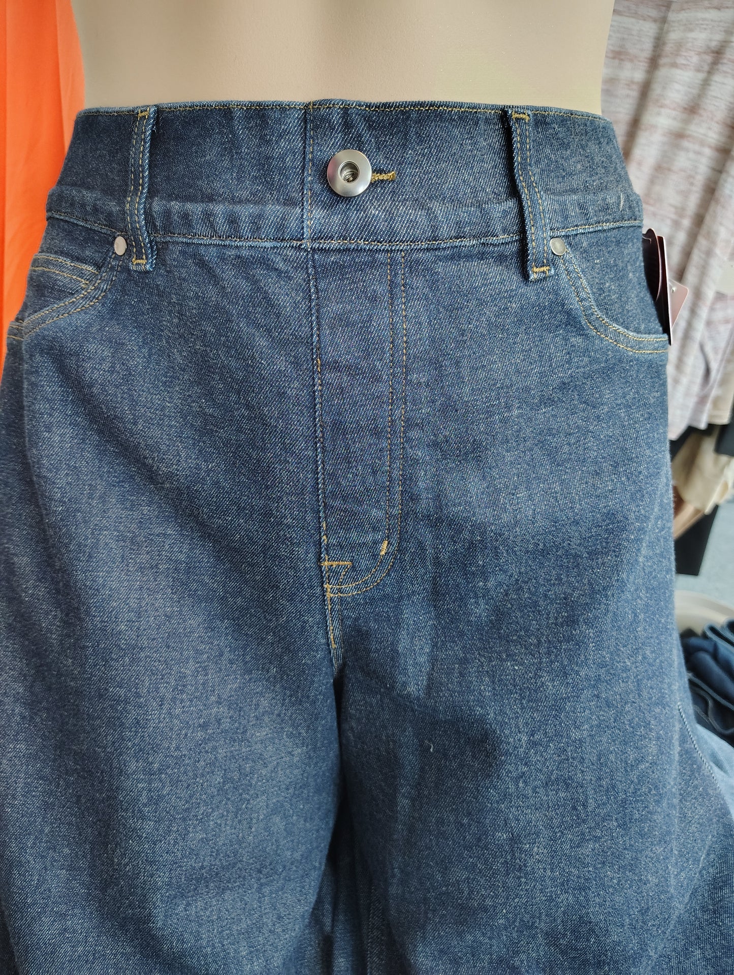 Spanx NWT dark wash super wide leg baggy jeans size 2x