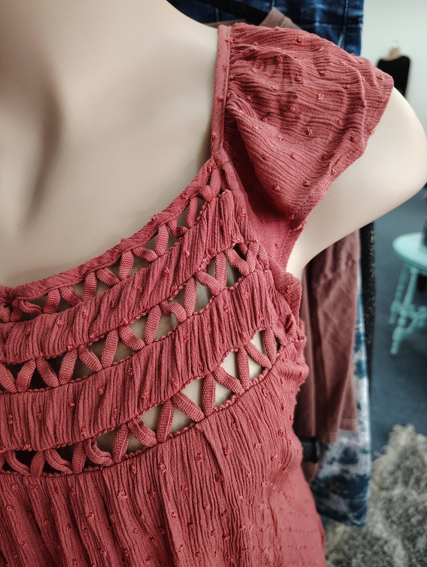 Maurices crochet raises dot sleeveless top 3x