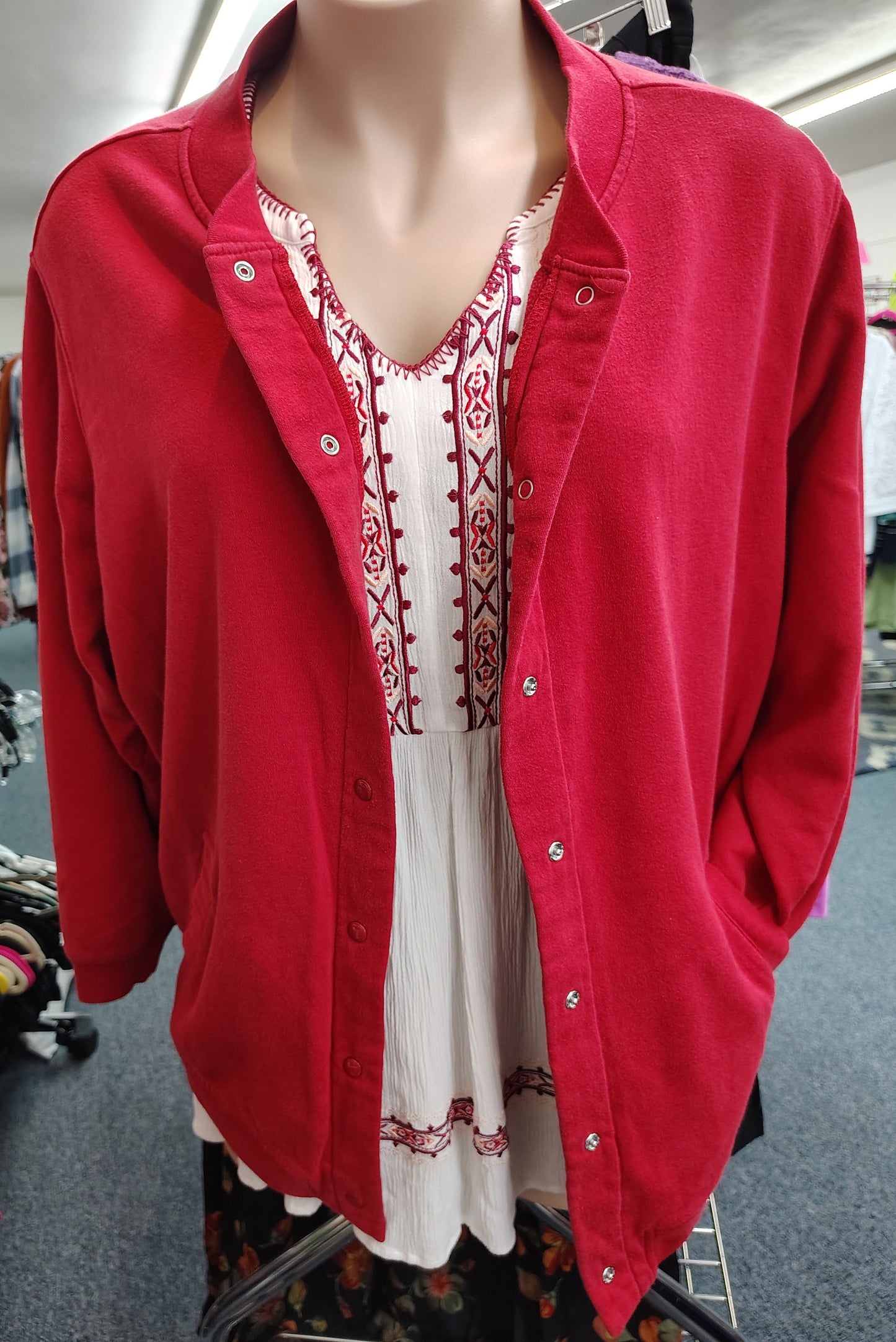 Torrid gauze material white and red babydoll tank top size 3x