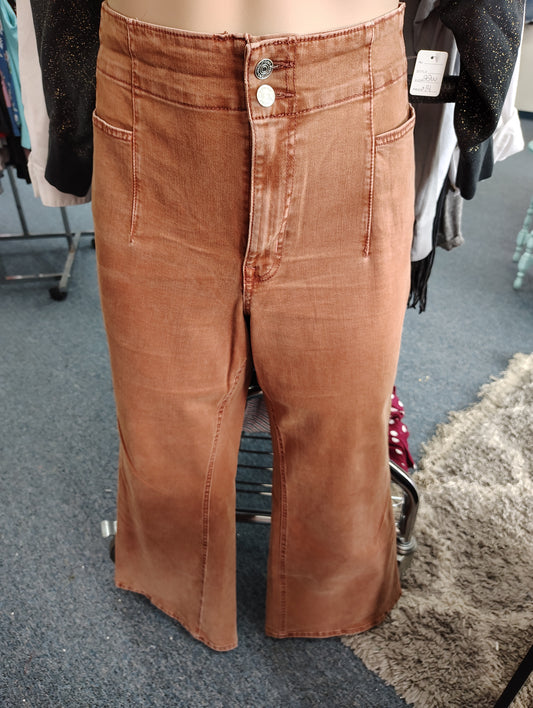 Maurices M Jeans rust color flare high rise 22w