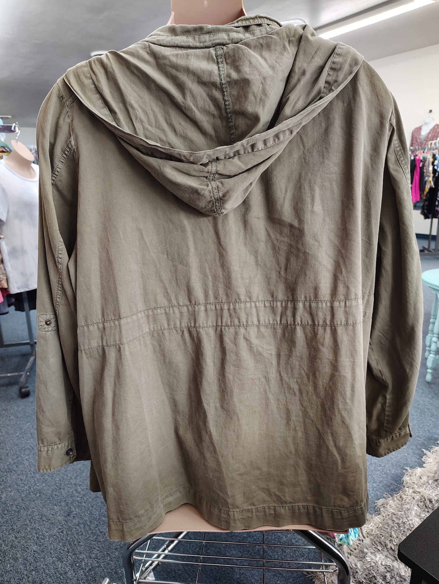 Torrid olive green zip front longer hoodie jacket size 3x