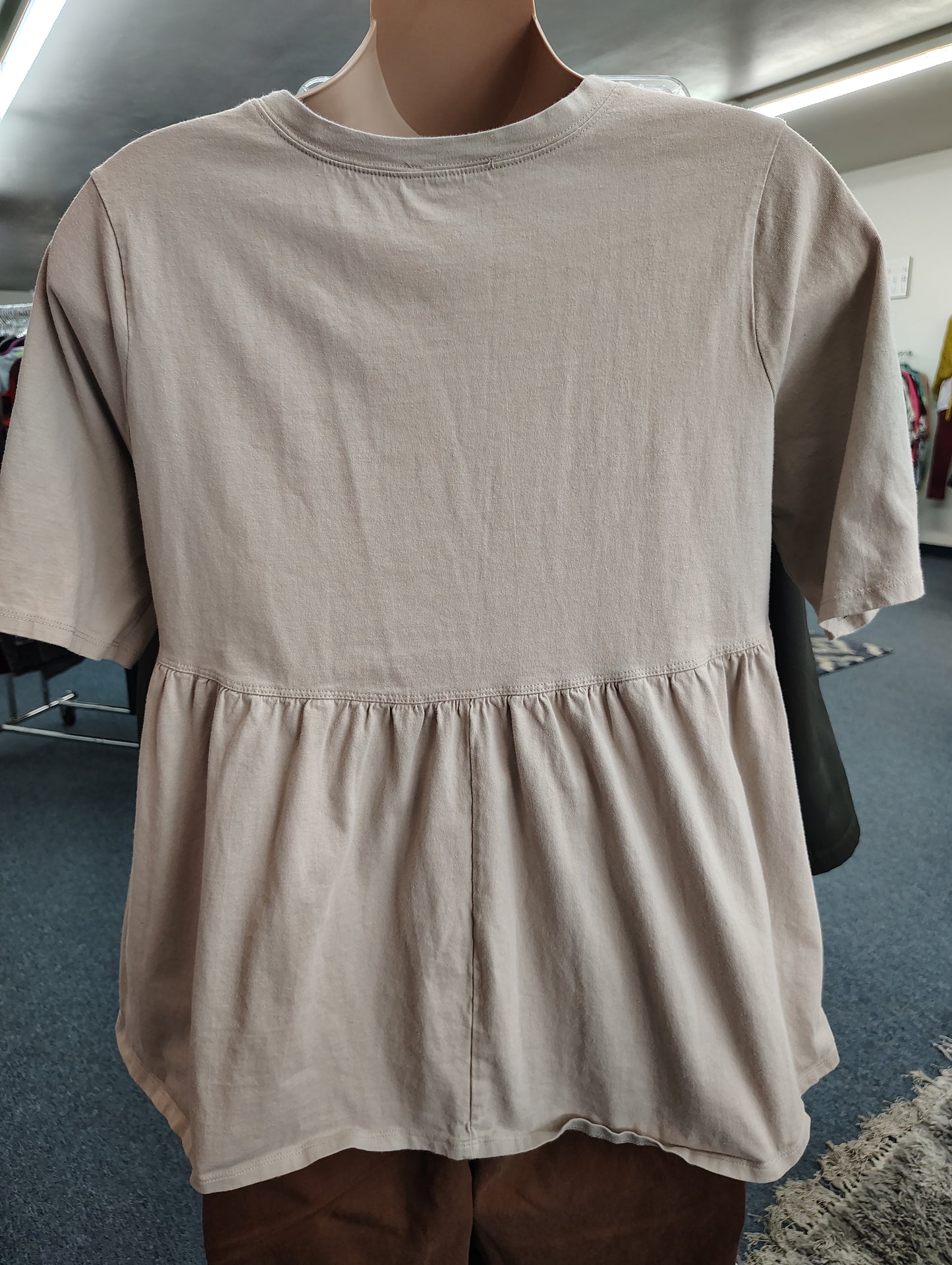 Zenana beige babydoll knit top size 2x