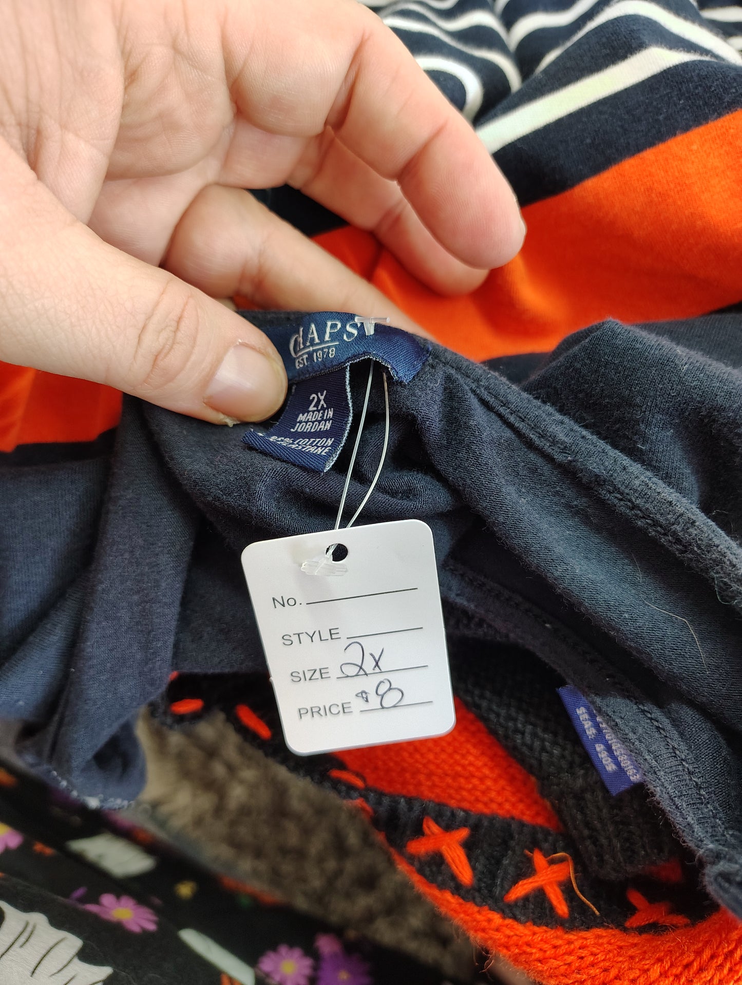 Chaps striped lightweight top 2x