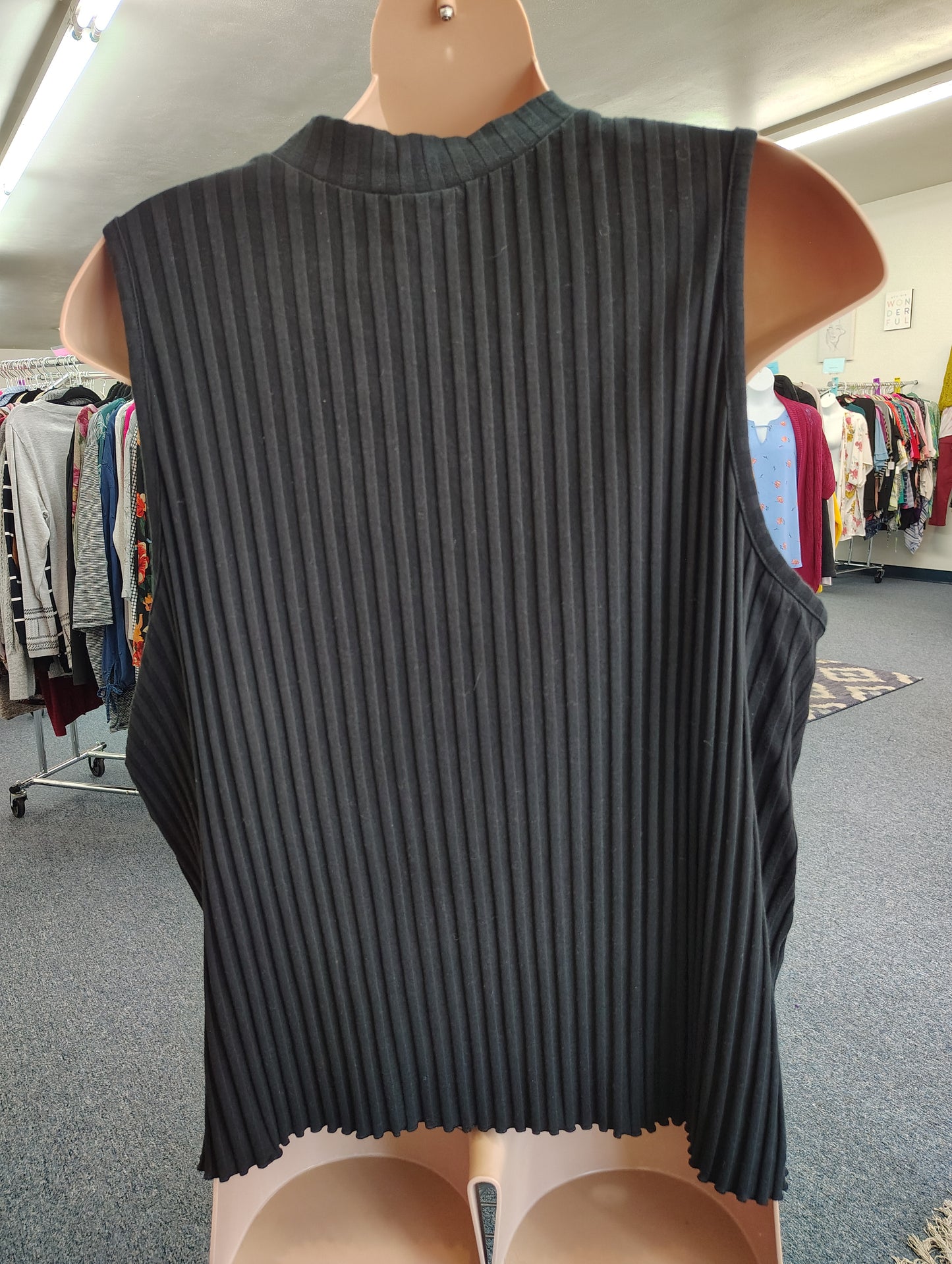 A New Day black ribbed mock neck sleeveless top 4x