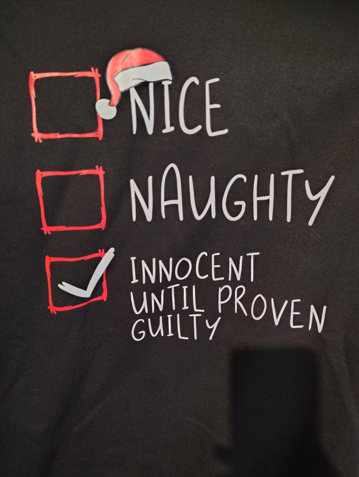 Christmas naughty or nice black sweatshirt size 6x