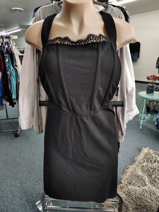 Torrid black stretchy sheath dress with lace size 28 4x