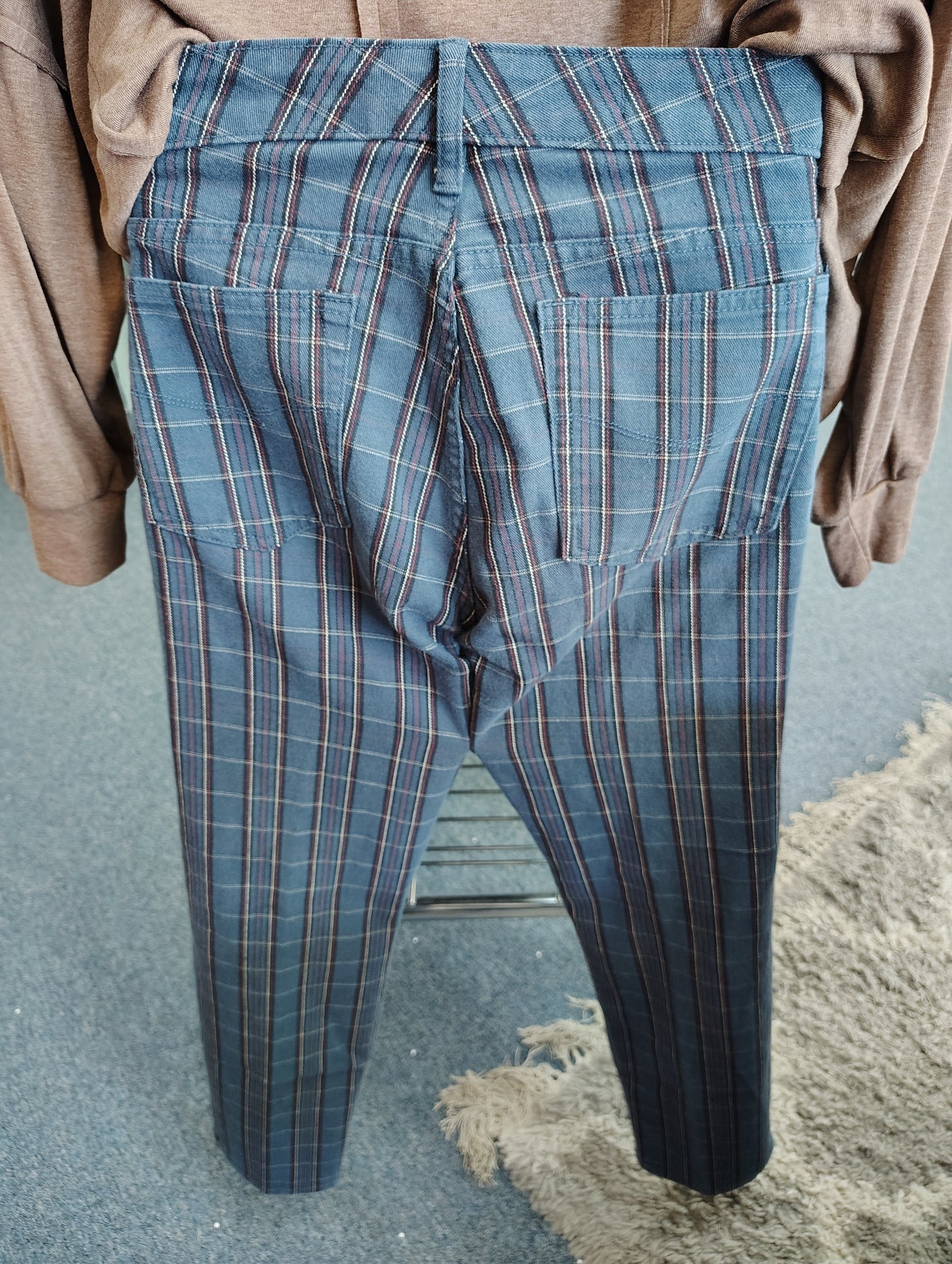 Gap 1969 Always Skinny plaid retro jeans size 16