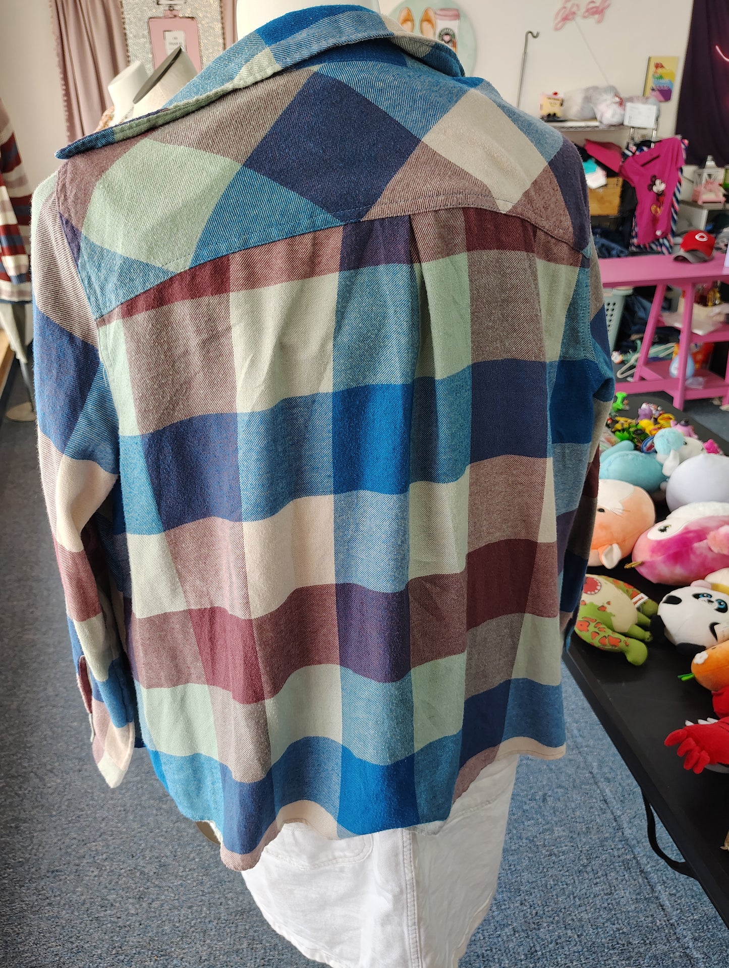 Maurices plaid flannel button front top size 2x