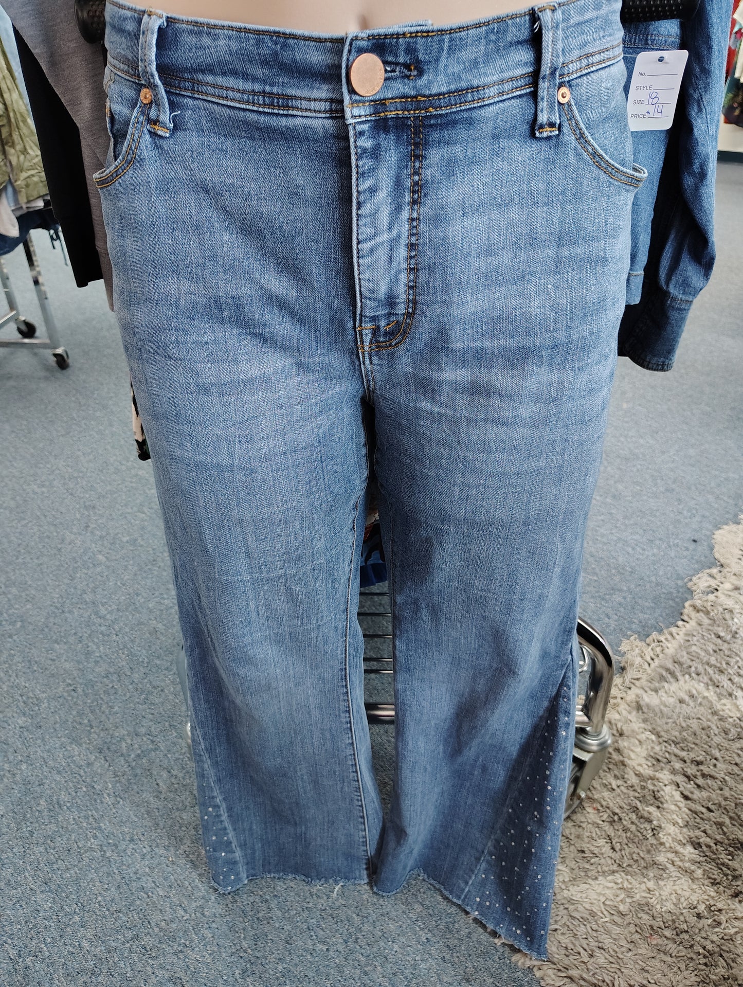 Seven flare jeans with bling embellishments size 18