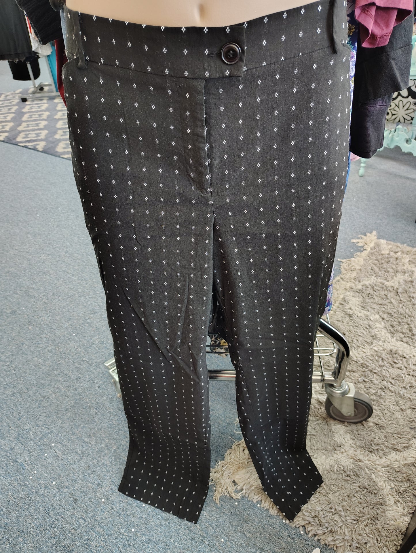 Lane Bryant black patterned stretchy dress pants size 24