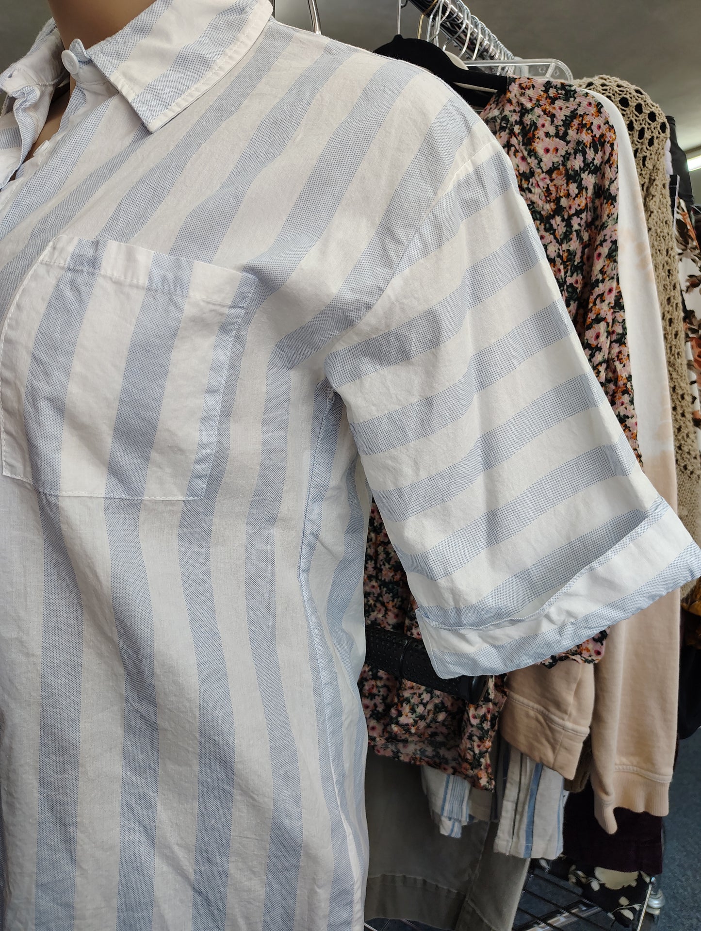 Miss Look striped button front top size 1x