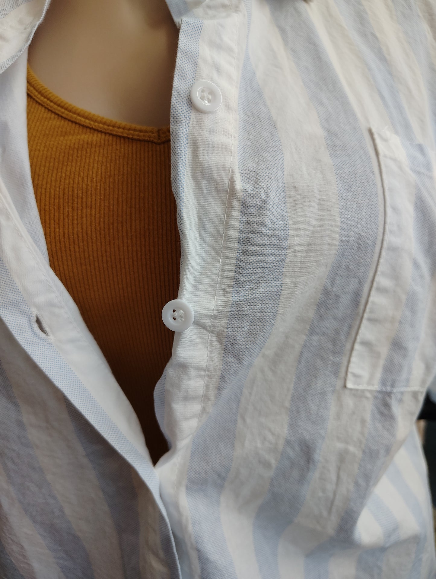 Miss Look striped button front top size 1x