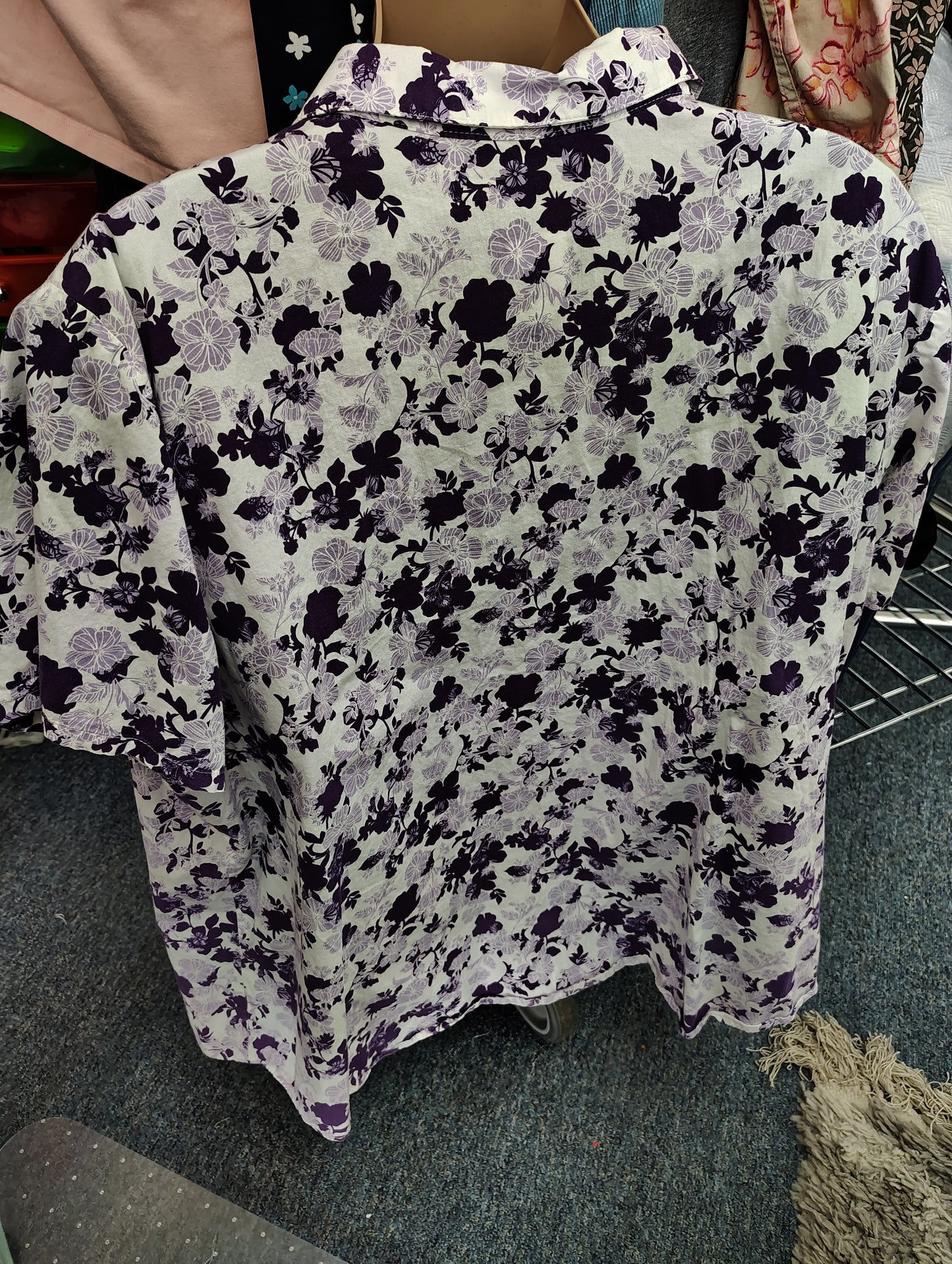 Woman Within floral button front top size 4x