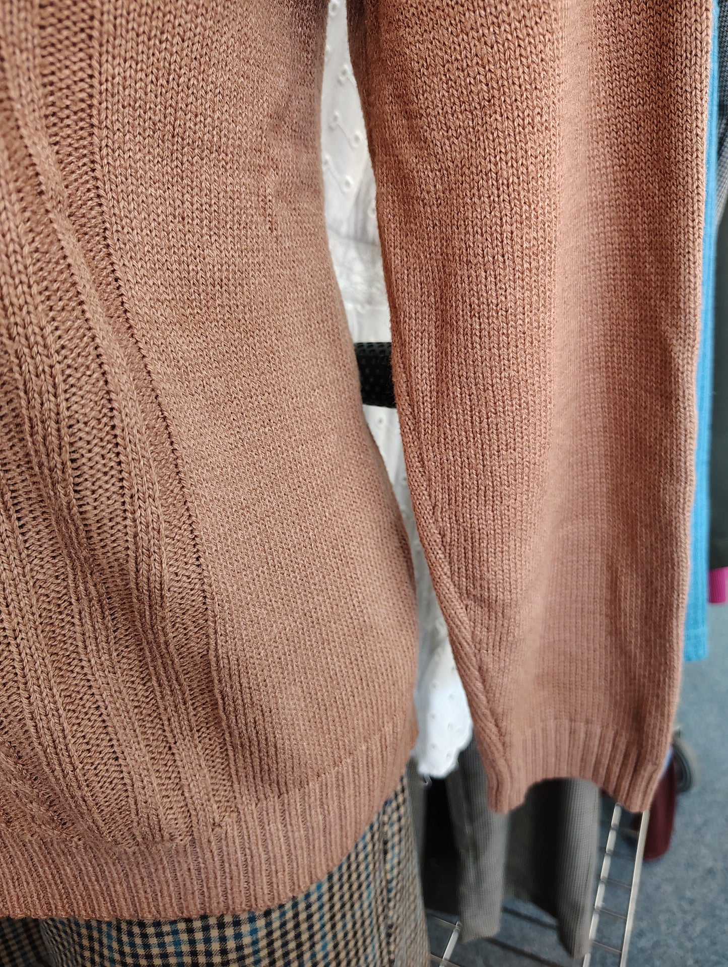 American Sweetheart brown cable knit sweater size 1x