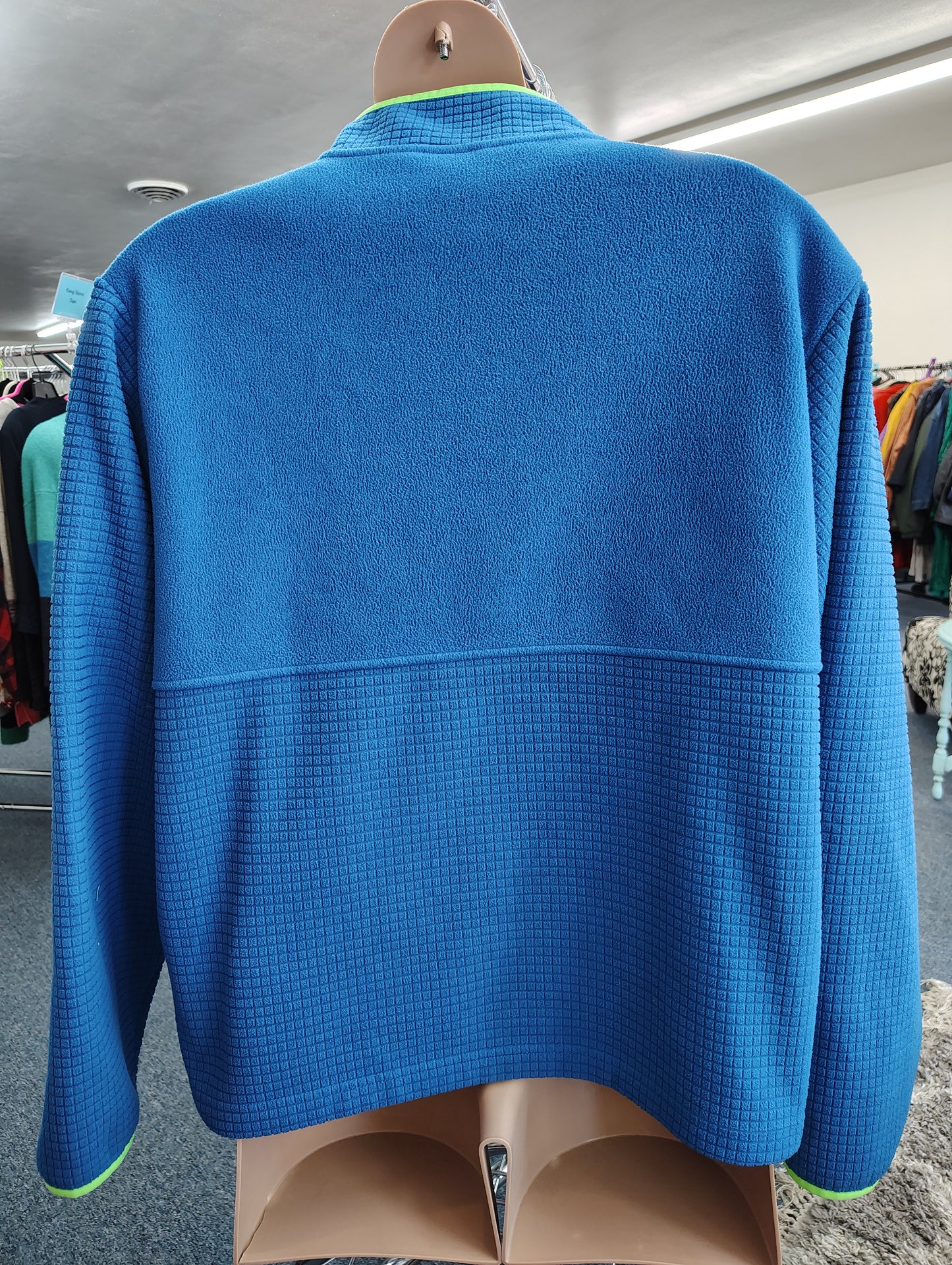 Land's End blue zip front fleece sweatshirt size xl