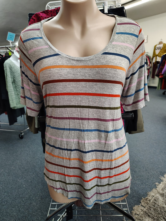 Maurices 24/7 striped gray tee size 2x