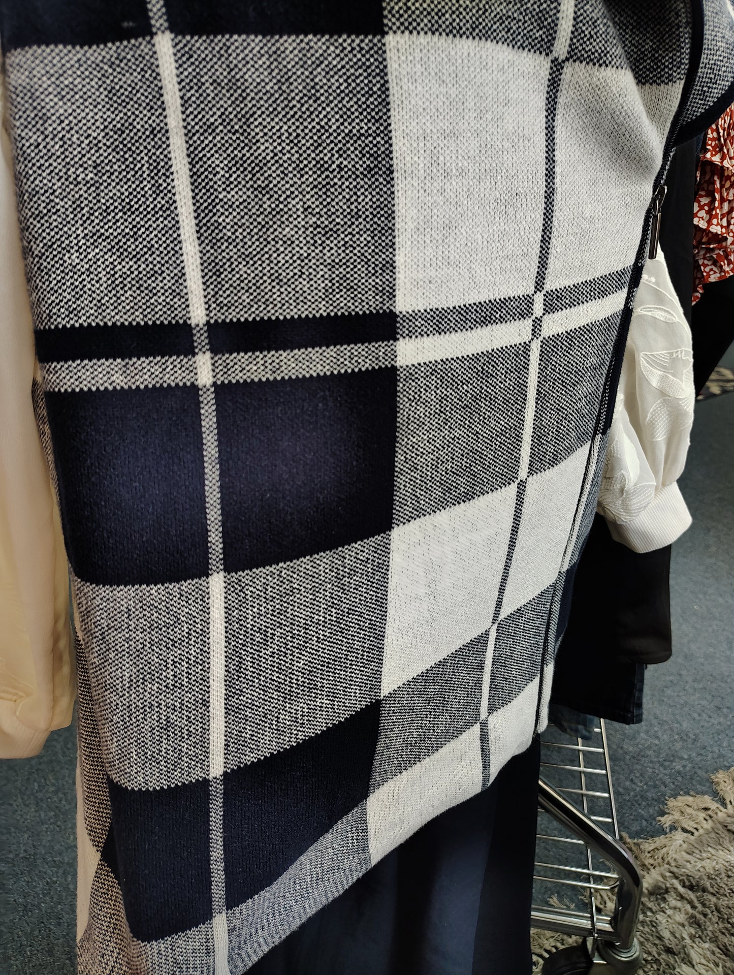 Chaps plaid size zip knit vest size 2x