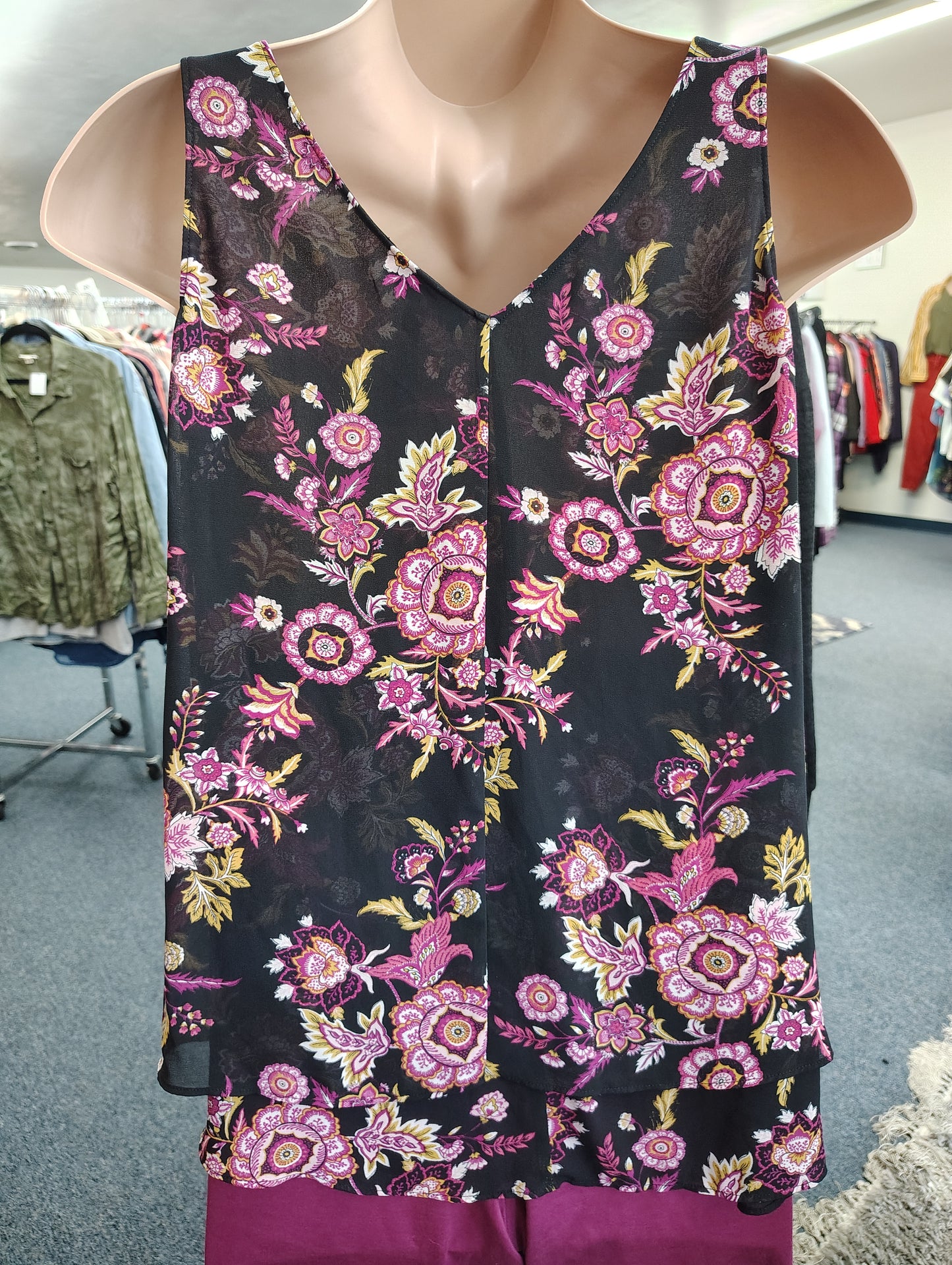 Lane Bryant floral layered tank top size 22 3x