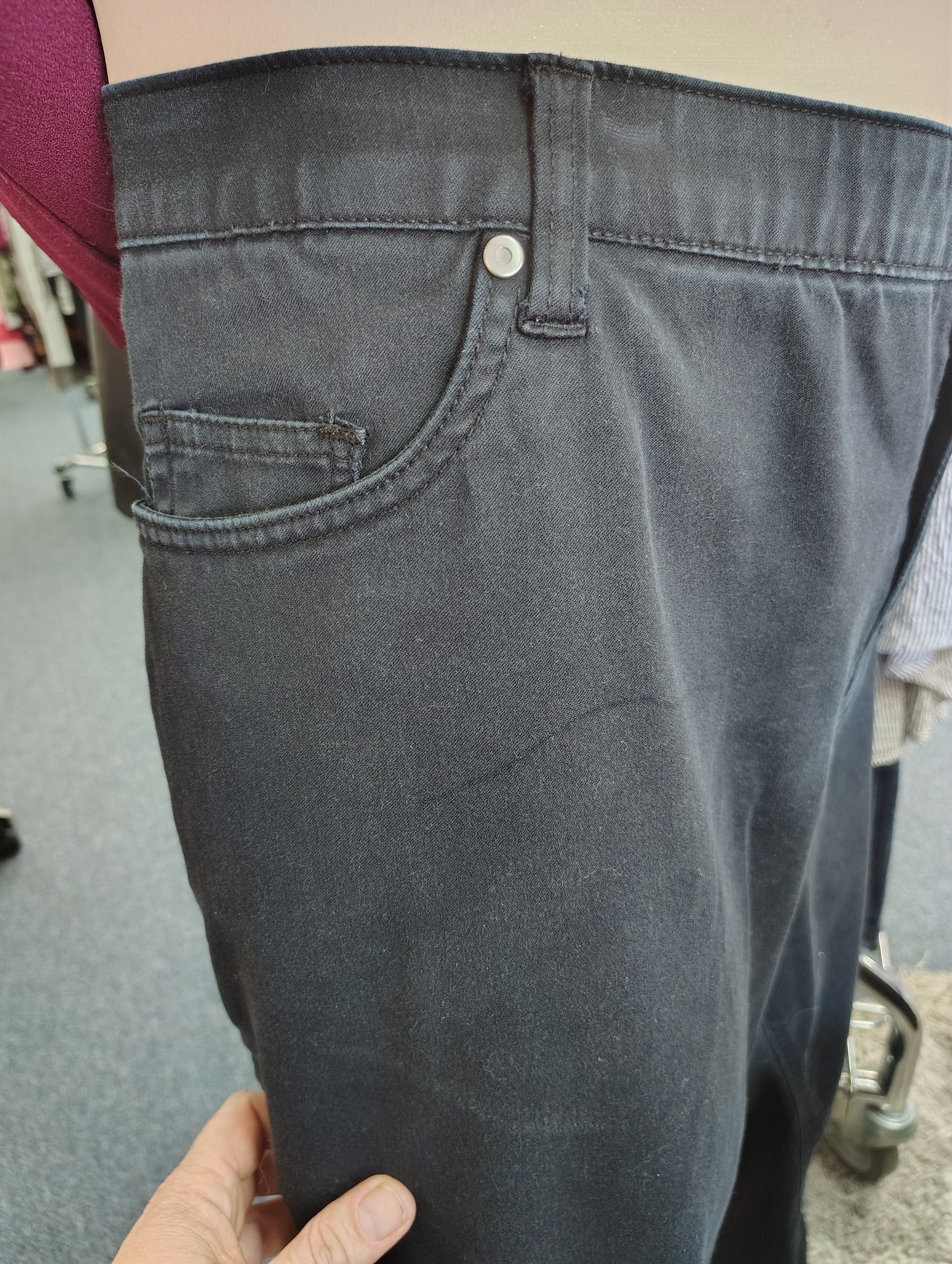 Catherines sateen stretch black jeans size 30w