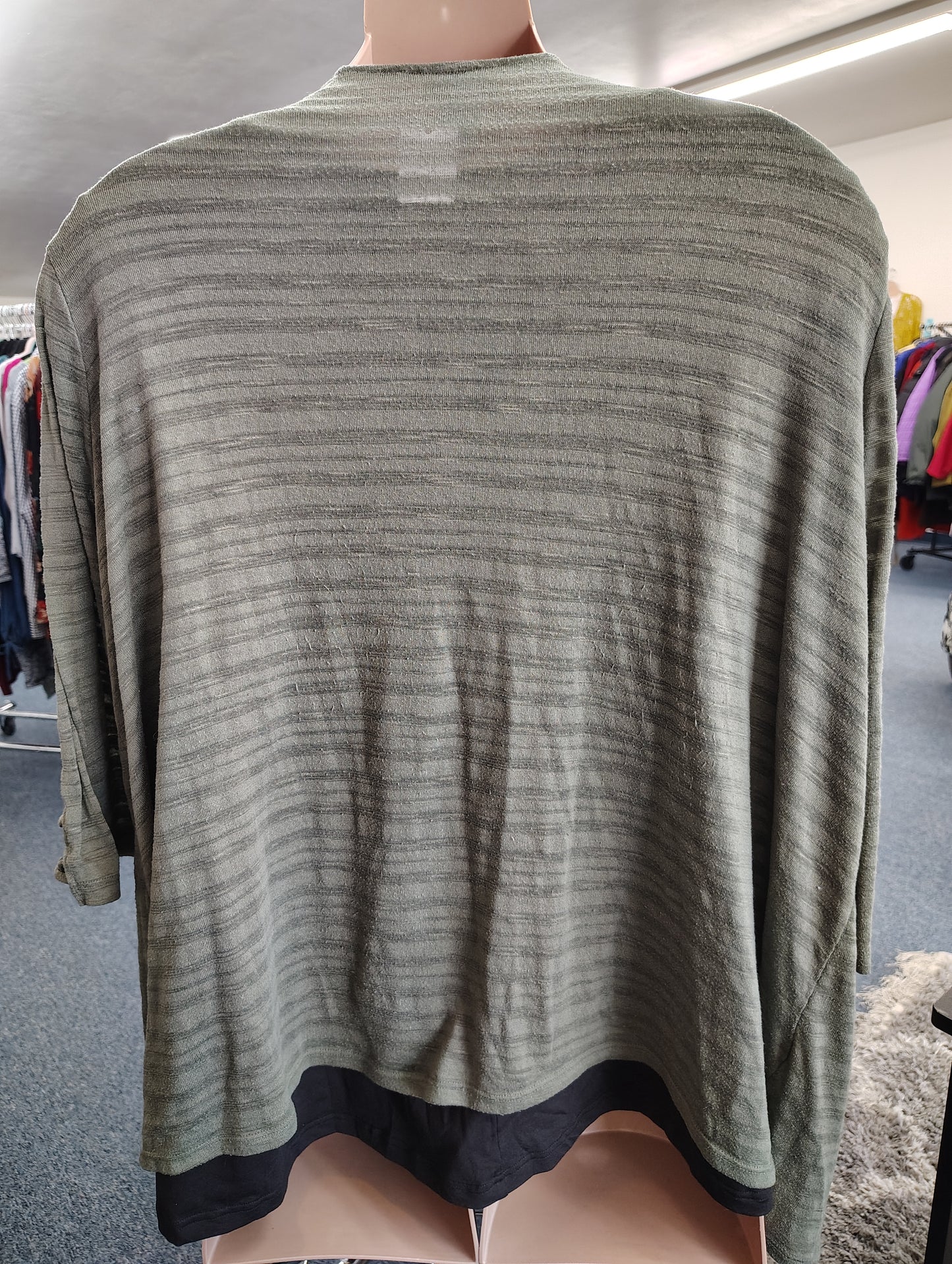 Catherines olive green striped cardigan size 5x