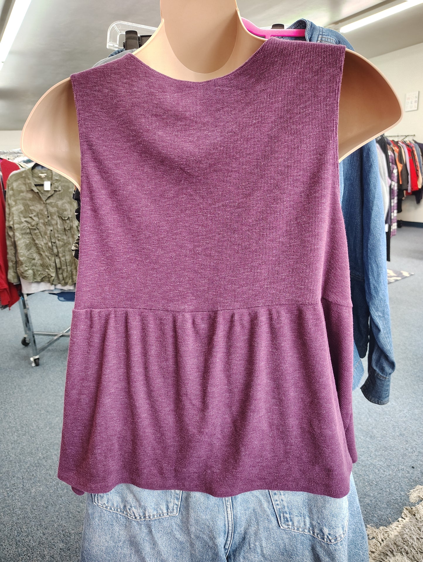 Terra & Sky purple knit babydoll tank top size 2x
